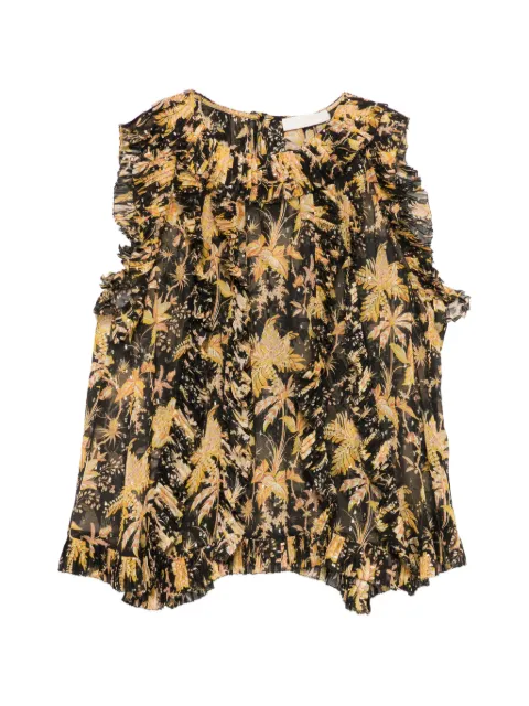 Ulla Johnson Sabra floral-print ruffled top Black PS260224