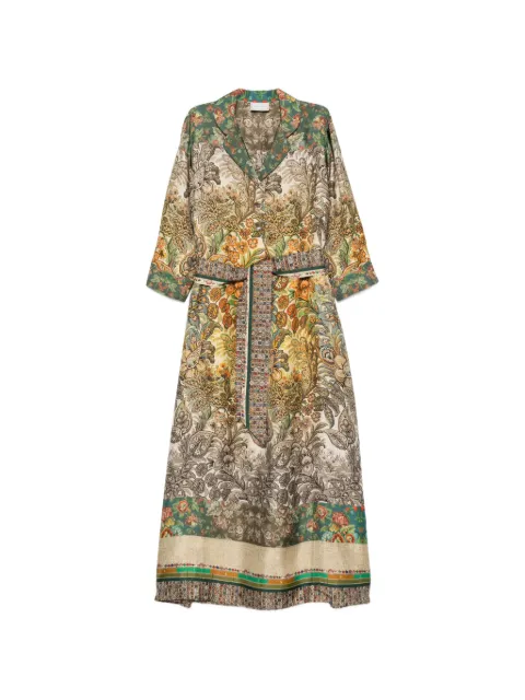 Pierre-Louis Mascia floral-print belted dress Neutrals ALOESAB11899
