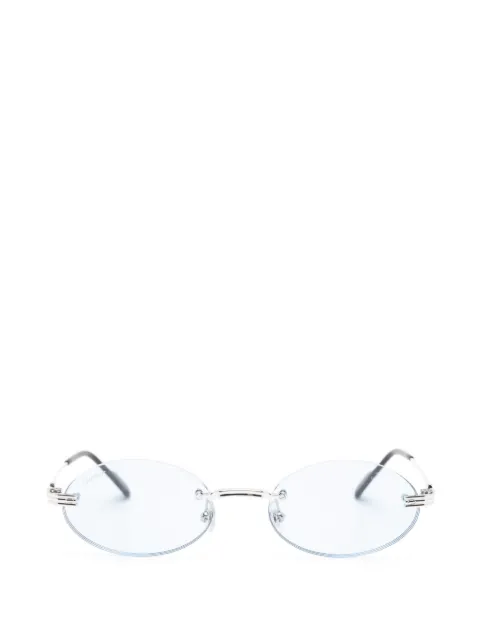 Cartier Eyewear oval-frame rimless sunglasses Silver CT0615S