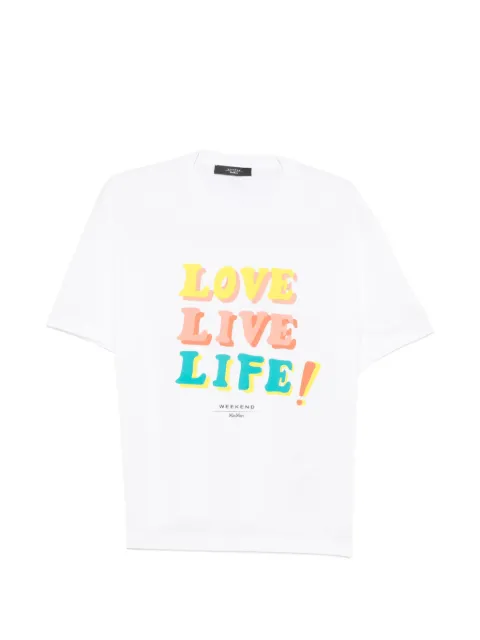Weekend Max Mara slogan-print short-sleeve T-shirt White 2415971032650