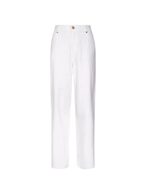 Gaëlle Paris embellished raw-cut jeans White GAABW09513
