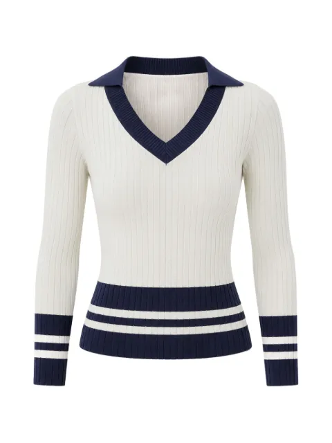 GUESS USA Sydney striped-trim sweater White W5GR46Z3L10
