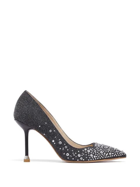 LIU JO denim rhinestone-embellished pumps Grey SA6005TX474