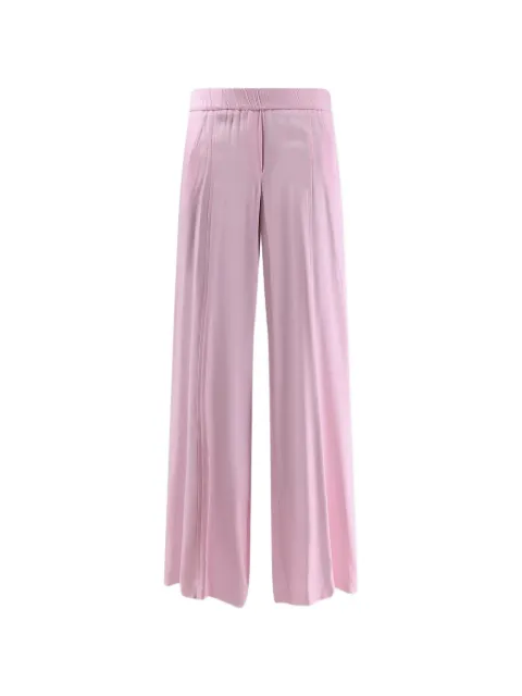 Nude elasticated-waistband wide-leg trousers Pink 1103E2641902