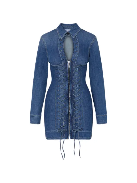 LIU JO lace-up denim mini dress Blue UA6508D039979157