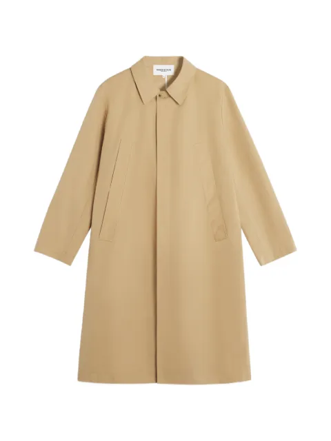 Maison Kitsuné concealed-fastening logo-plaque coat Neutrals QM02205WQ4084