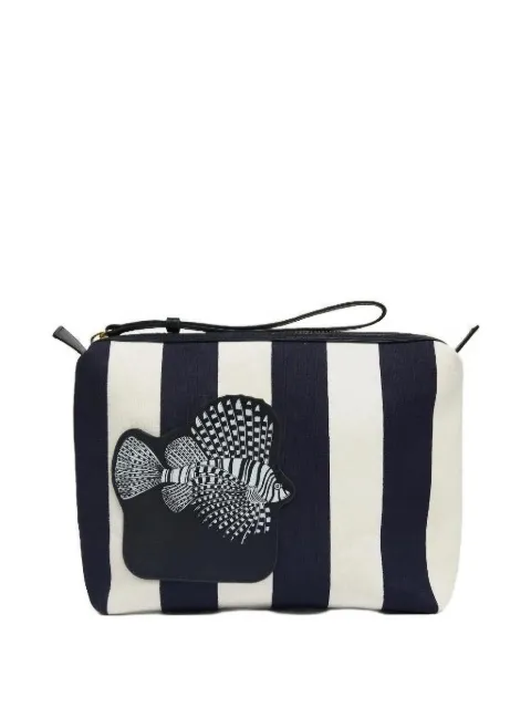 Inoui Editions Poseidon striped make up bag Blue PM23TP24