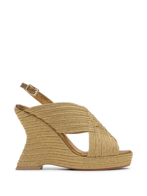 Castañer Juliet braided wedge sandals Gold 026101