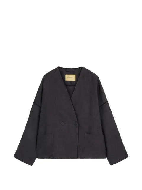 MOMONÌ Astre double-breasted linen jacket Grey 261MMOJA00226116MO
