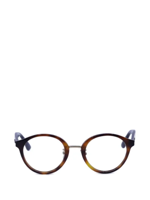 Jimmy Choo Eyewear glitter-detail round-frame glasses Brown JC197F0OCY00