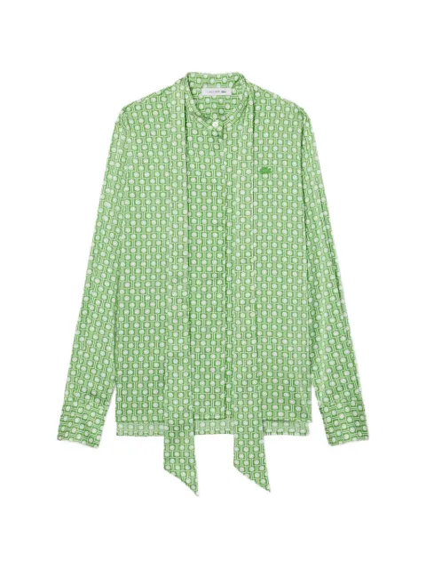 Lacoste patterned tie-neck shirt Green CF2626