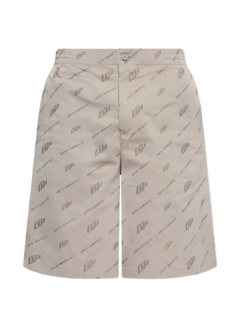 Off-White logo-pattern shorts Neutrals OMCB092S26FAB002