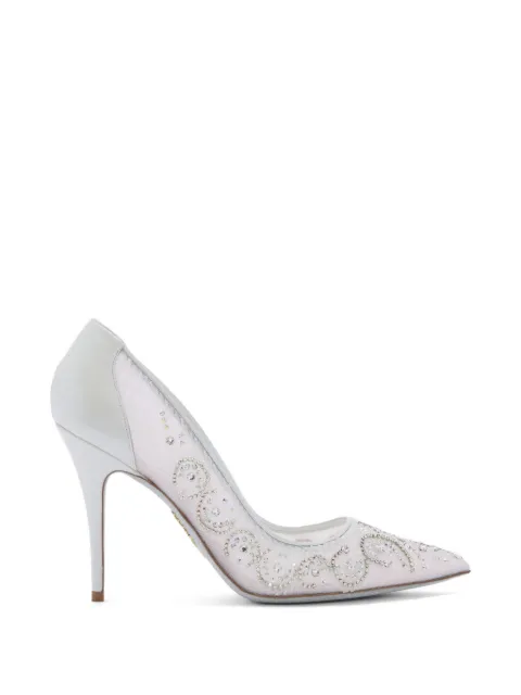 René Caovilla Jahanara crystal-embellished mesh pumps White C12707100CRINV749