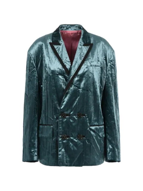 DSQUARED2 Stripe 80s velour double-breasted blazer Blue S75BN0835S60587