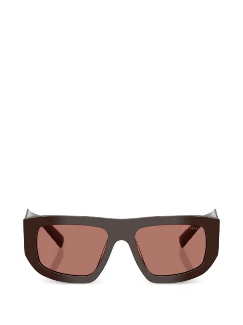 Prada Eyewear logo-engraved rectangle-frame sunglasses Brown PRD04SU