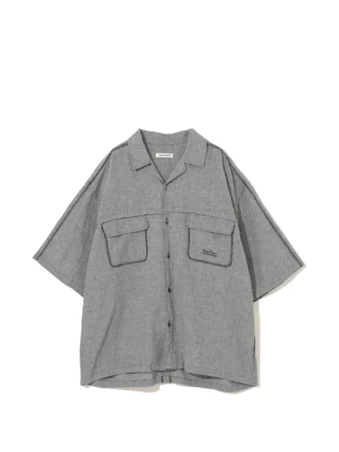 Undercover houndstooth-pattern patch-pocket shirt Black UP1F4409
