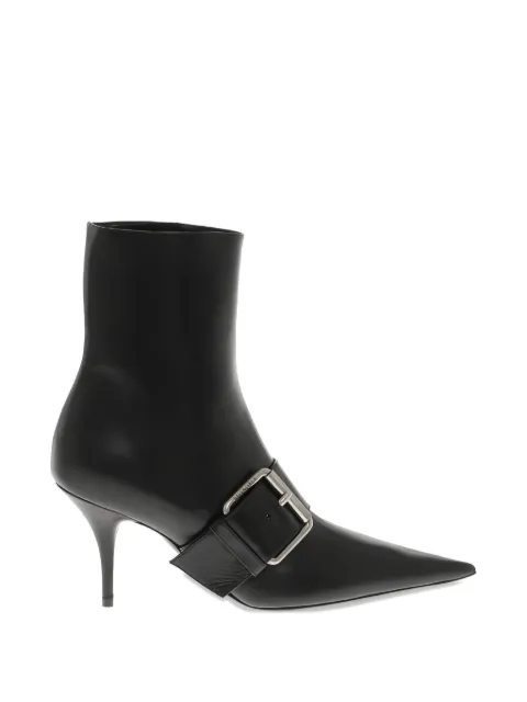 Balenciaga buckle-embellishment pointed-toe ankle boots Black 762297WBCW2