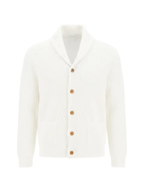 Polo Ralph Lauren ribbed-knit shawl-collar cardigan White 710A12998001