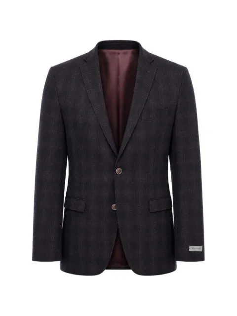 Corneliani checked single-breasted blazer Purple 806Z497836306040