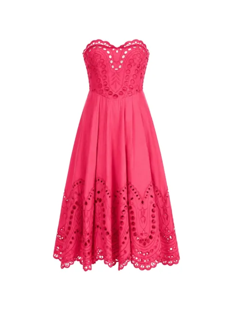 Charo Ruiz Ibiza Marlin broderie-anglaise strapless midi dress Pink 263610