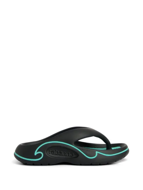 Rabanne logo-embossed flip-flops Black 26EHH0149SYN101