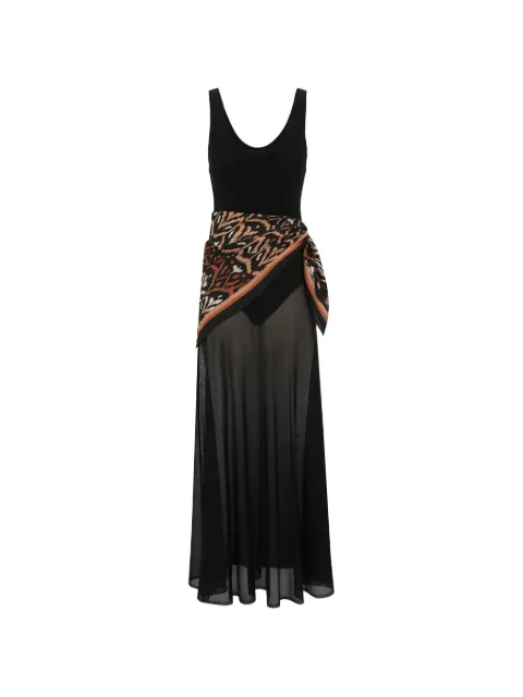 ZIMMERMANN Aster scarf-detail maxi dress Black 7374DSS261