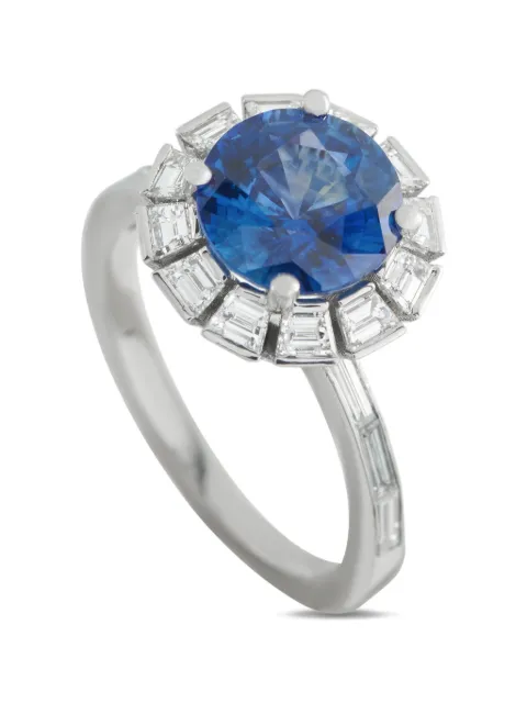 LB Exclusive sapphire and diamond halo ring Silver MF17050726