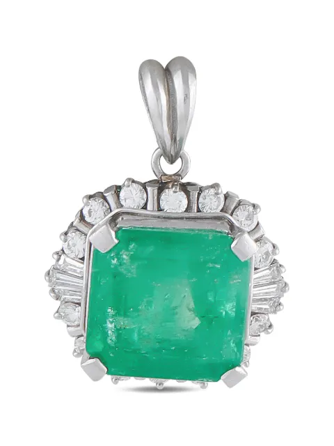 LB Exclusive emerald and diamond pendant Silver MF40050726