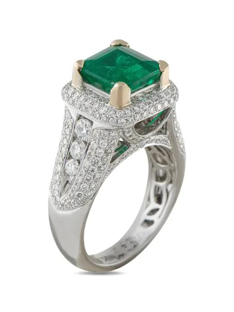 LB Exclusive emerald and diamond ring Silver MF27050726