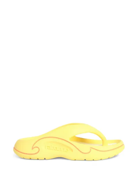 Rabanne logo-embossed flip-flops Yellow 26EHH0149SYN099
