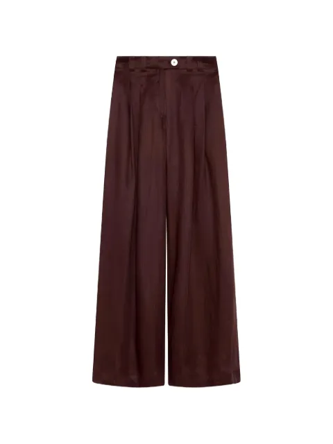 Marella slub-texture pleated trousers Brown 2613131102200