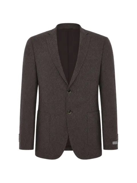 Corneliani patch-pockets long-sleeve blazer Brown 82XZ598836358040