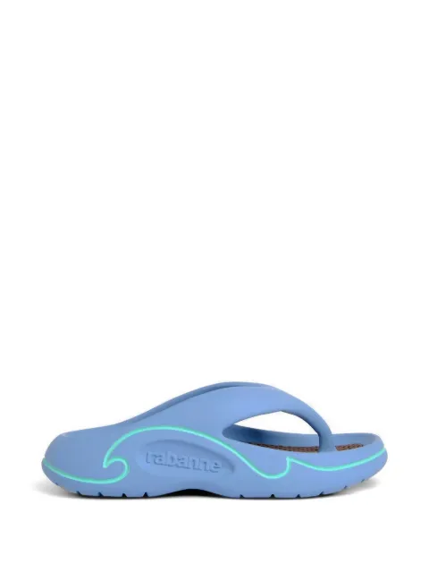 Rabanne embossed-logo thong-strap flip-flops Blue 26EHH0149SYN098