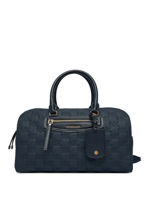Michael Kors medium Jet Set Travel logo-embossed leather holdall Blue 30S6GTVS6L