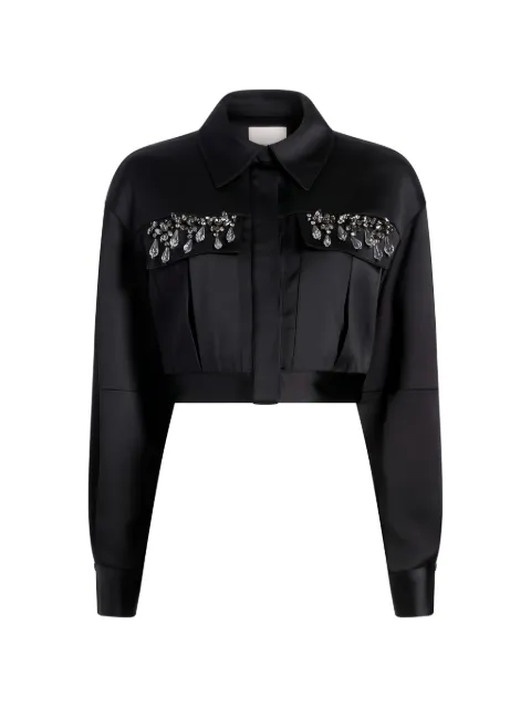 Cinq A Sept Damoni gemstone-embellished cropped jacket Black ZJ93810700Z