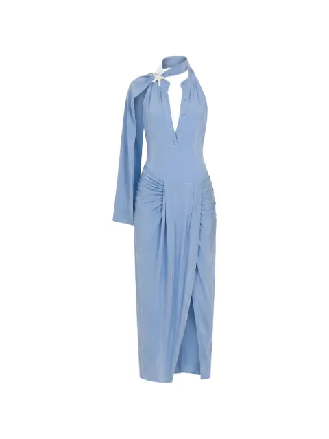 Vivetta starfish-embellished draped midi dress Blue VS1AB0304TE128