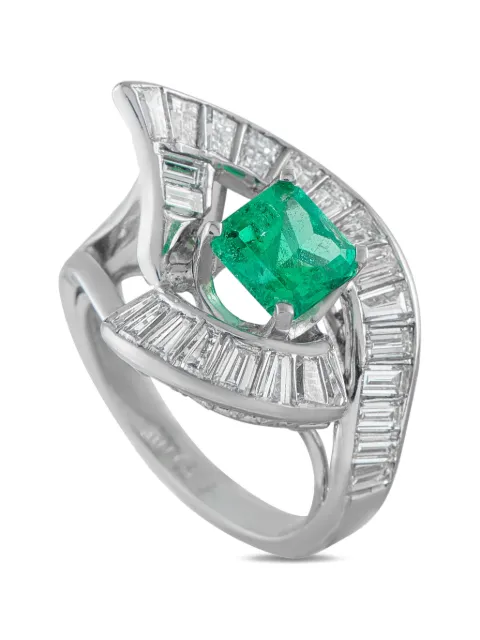 LB Exclusive emerald and diamond ring Silver MF43050726