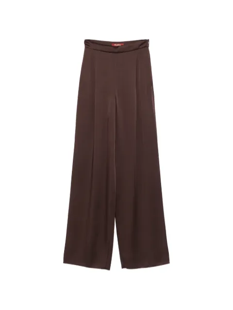 Max Mara satin-finish wide-leg trousers Brown 2626136033000