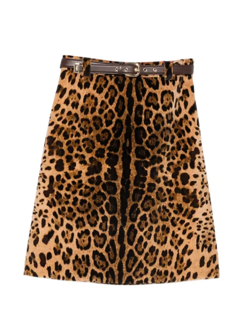 Max Mara Falange leopard-print belted skirt Neutrals 2626106011600