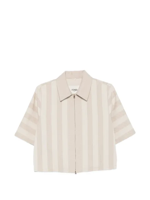 FENDI striped short-sleeve jacket Neutrals FLF790AW8G