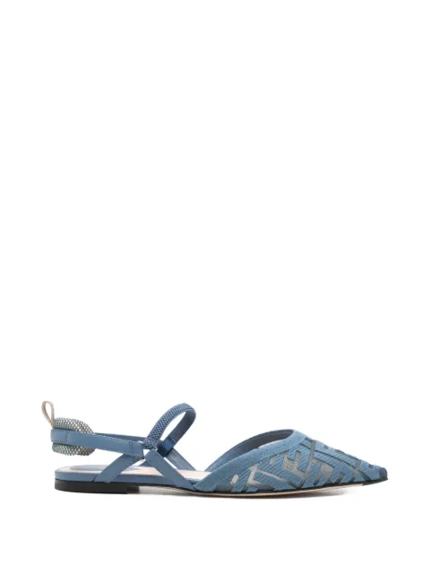 FENDI FF-motif slingback pumps flats Blue 8J8559AY0M