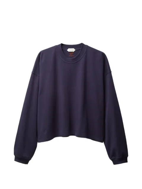 Versace embroidered cotton-jersey long-sleeved T-shirt Blue 10237561A17888
