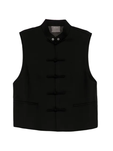 TEAM WANG design frog-fastening sleeveless jacket Black TWSS26A484