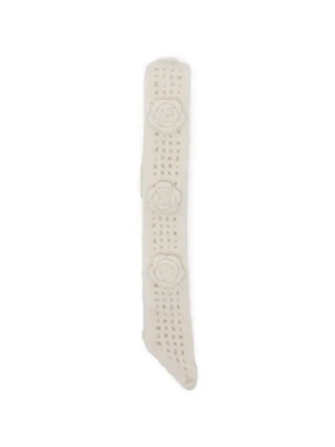 ROCKFISH rose-detail knitted scarf Neutrals CL1ACBF3SF001IVORY