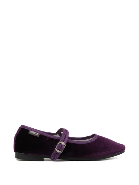 ROCKFISH velvet buckle-fastening ballet flats Purple RF1SHBF3FL004PURPLE