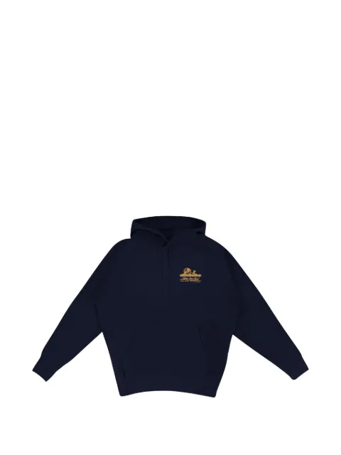Aimé Leon Dore Unisphere logo-print hoodie Blue SS25NOSCH000EVENINGBLUE