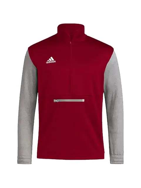 adidas logo-print quarter-zip jacket Red HI3134