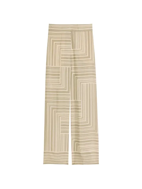 JOSEPH Dijon geometric-print silk trousers Neutrals JF009889