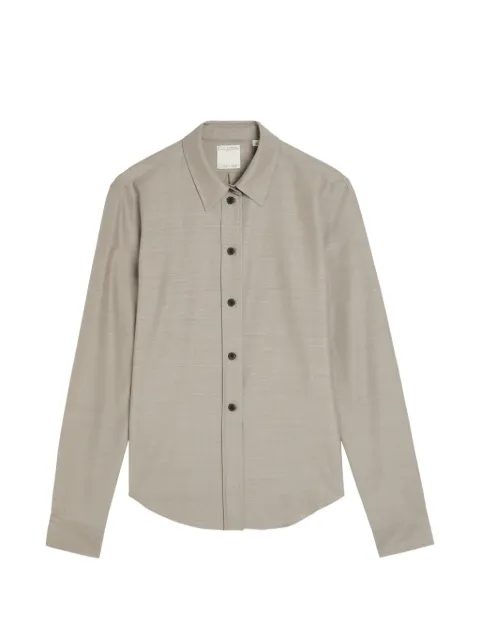 CALVIN KLEIN COLLECTION melange-effect long-sleeve shirt Grey VY0S509