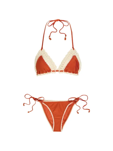 ZIMMERMANN Mahon crochet-trim bikini Orange 4141WSS263
